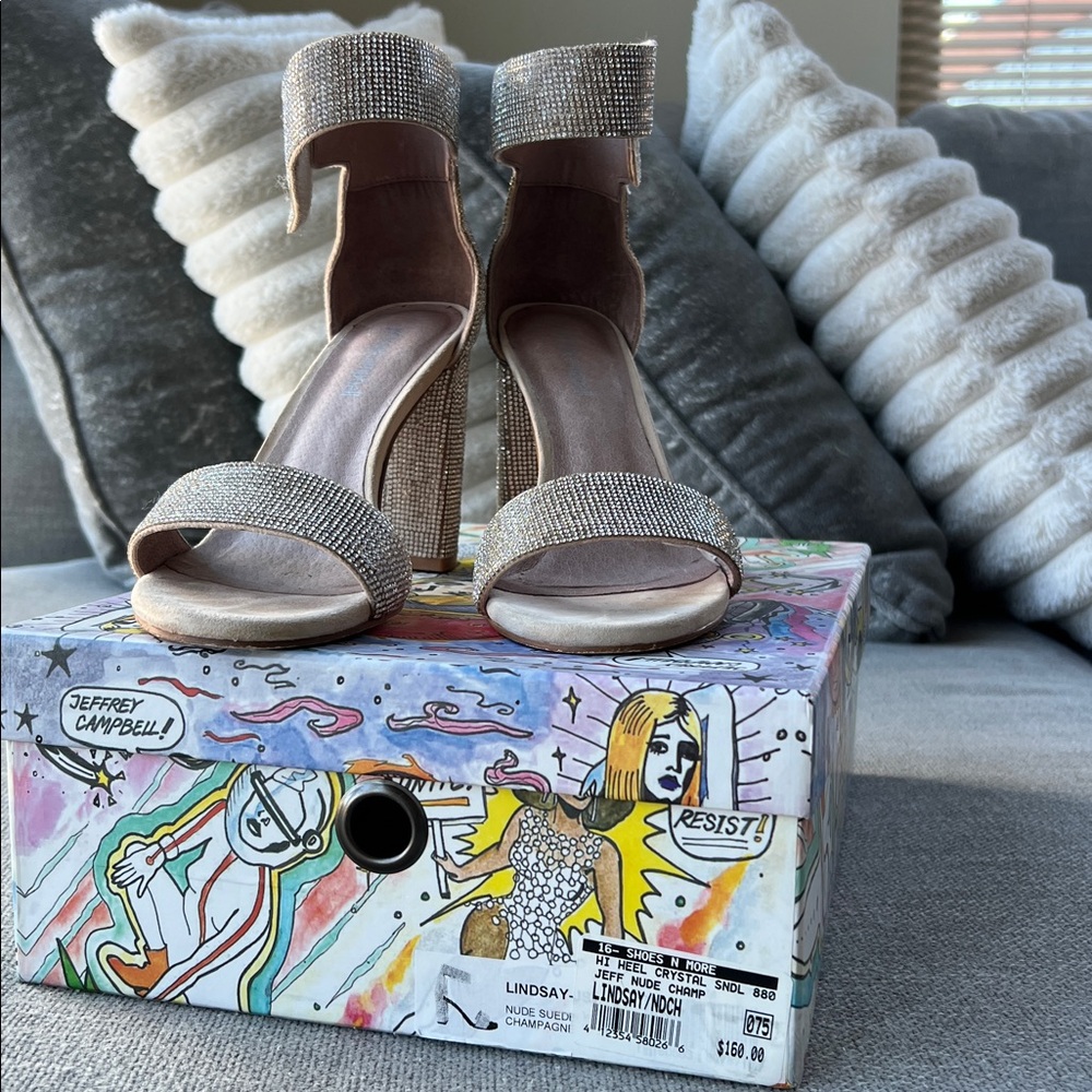 Jeffrey Campbell Beige and Silver Heels - Picture 3 of 3